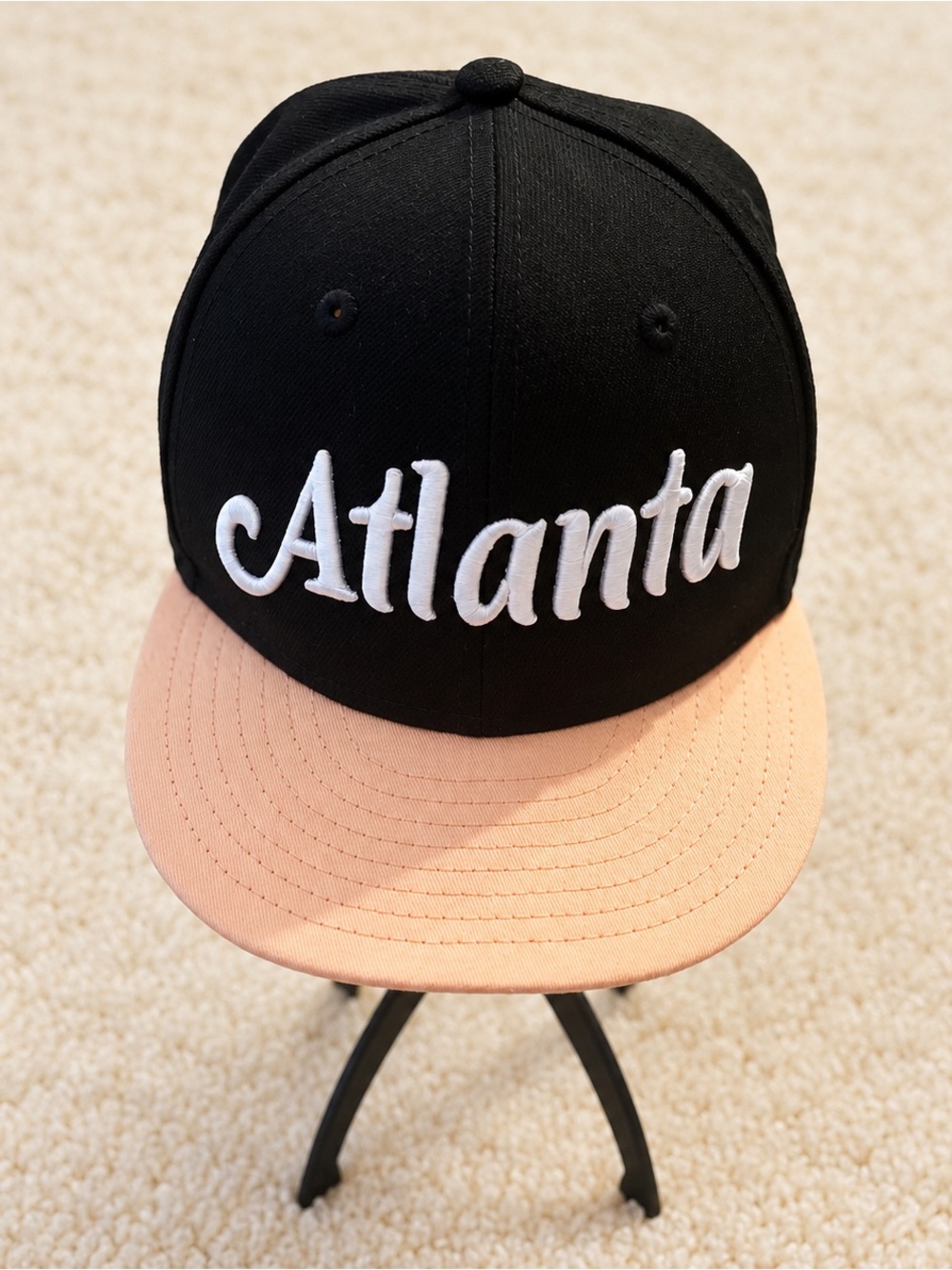 New Era Atlanta Hawks 9FIFTY Youth Snapback Hat Black Peach
